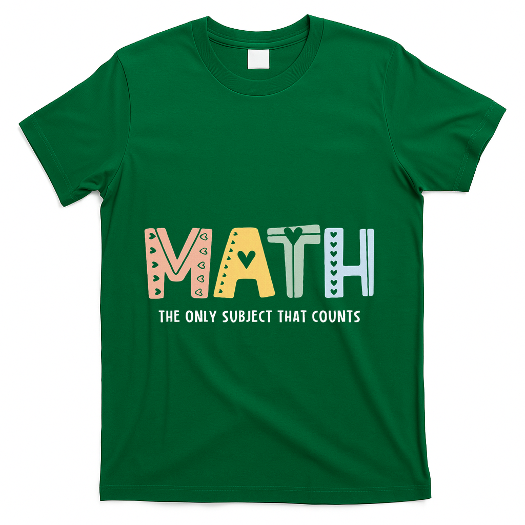 Math The Only Subject That Counts Cute Teacher Educator T-Shirt - Green