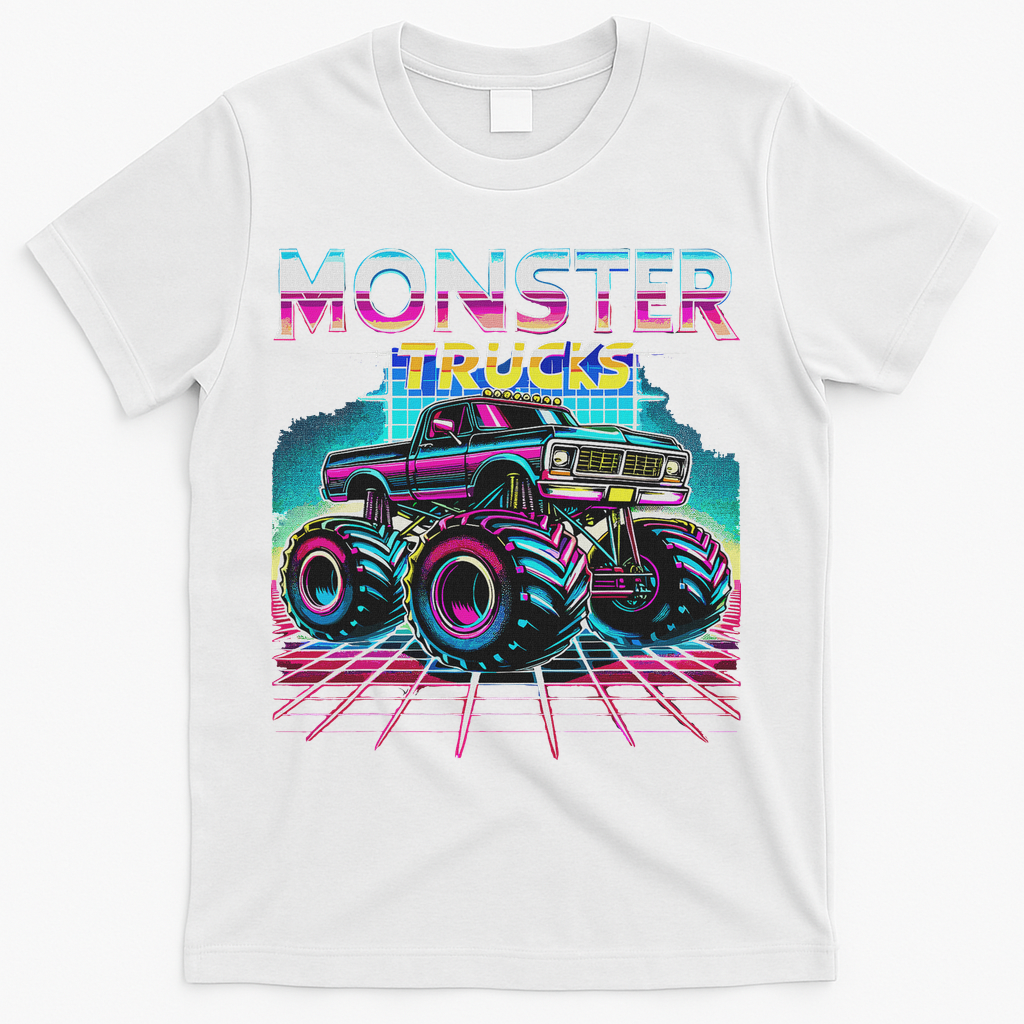 Monster Truck Retro Monster Trucks T-Shirt - White