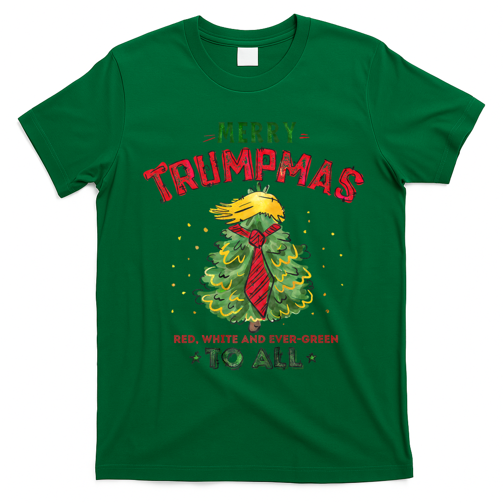 Merry Trumpmas Santa Trump Christmas T-Shirt - Irish Green