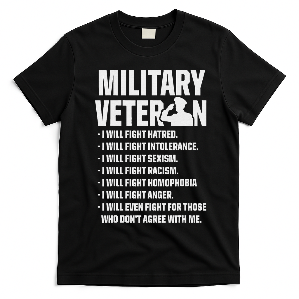 Military Veterans Against Trump 2020 Fight Usa Election T-Shirt - Black