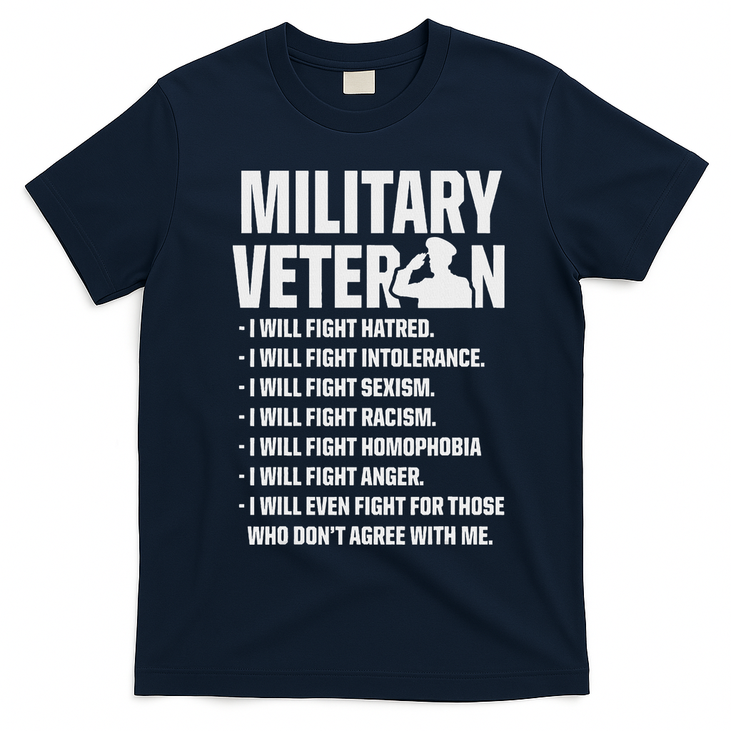 Military Veterans Against Trump 2020 Fight Usa Election T-Shirt - Navy Blue