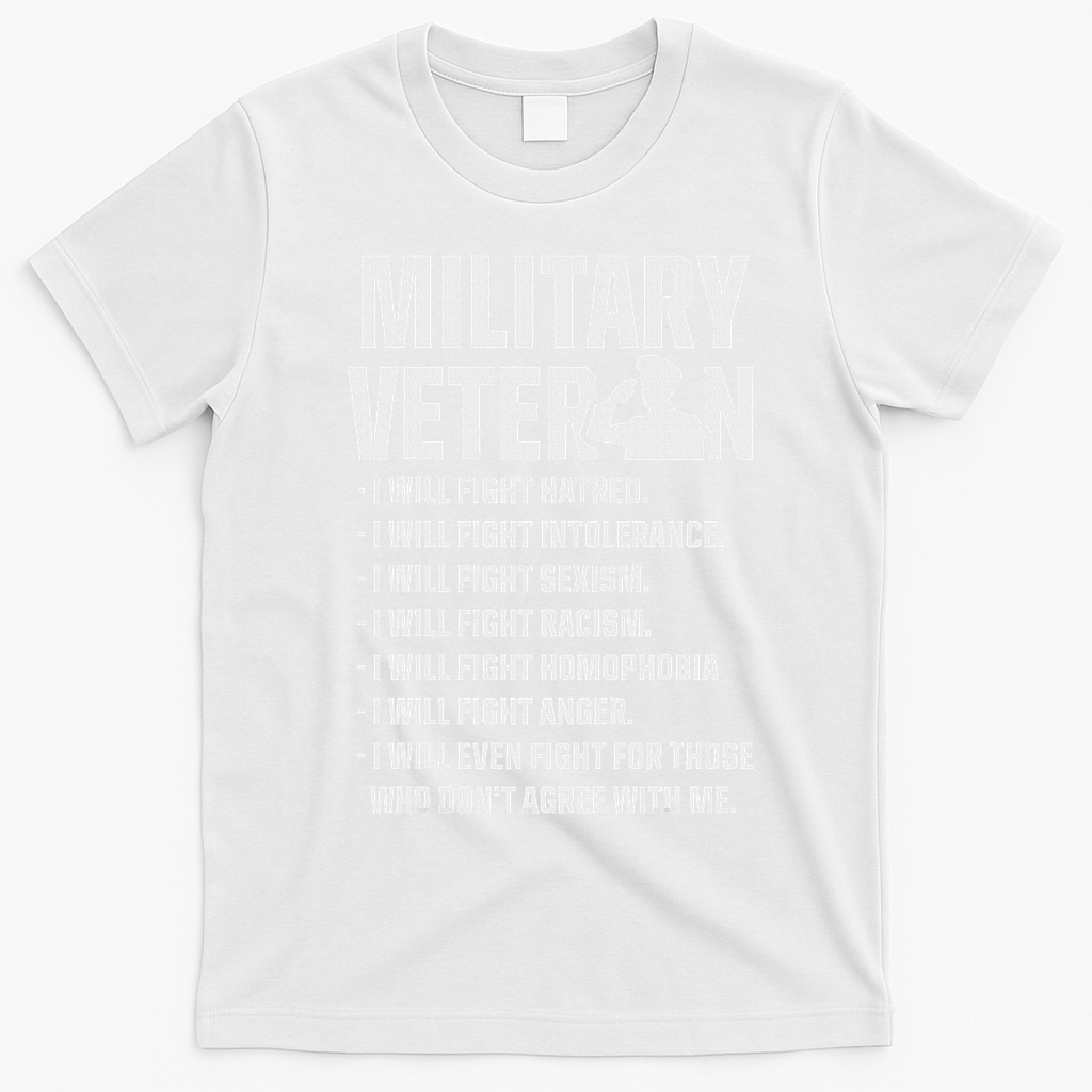 Military Veterans Against Trump 2020 Fight Usa Election T-Shirt - White