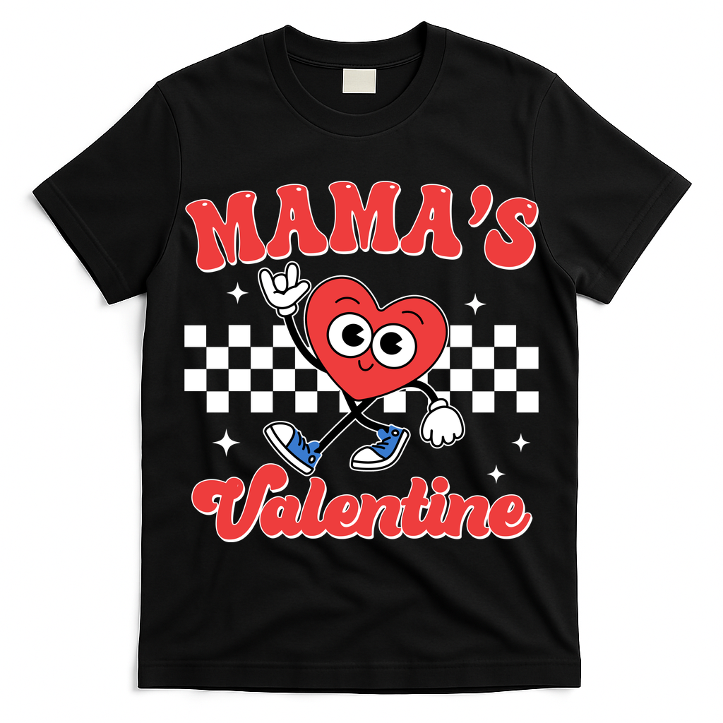 Mamas Valentine Cute Heart Retro Gift T-Shirt