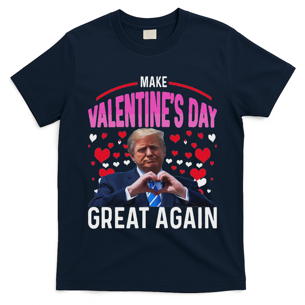 Make Valentine Day Great Again Funny Trump Lovers 2025 T-Shirt