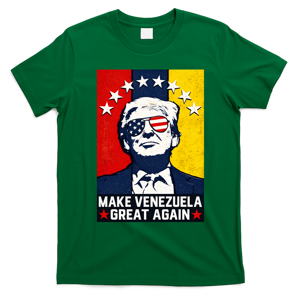 Make Venezuela Great Again Funny Donald Trump T-Shirt - Irish Green