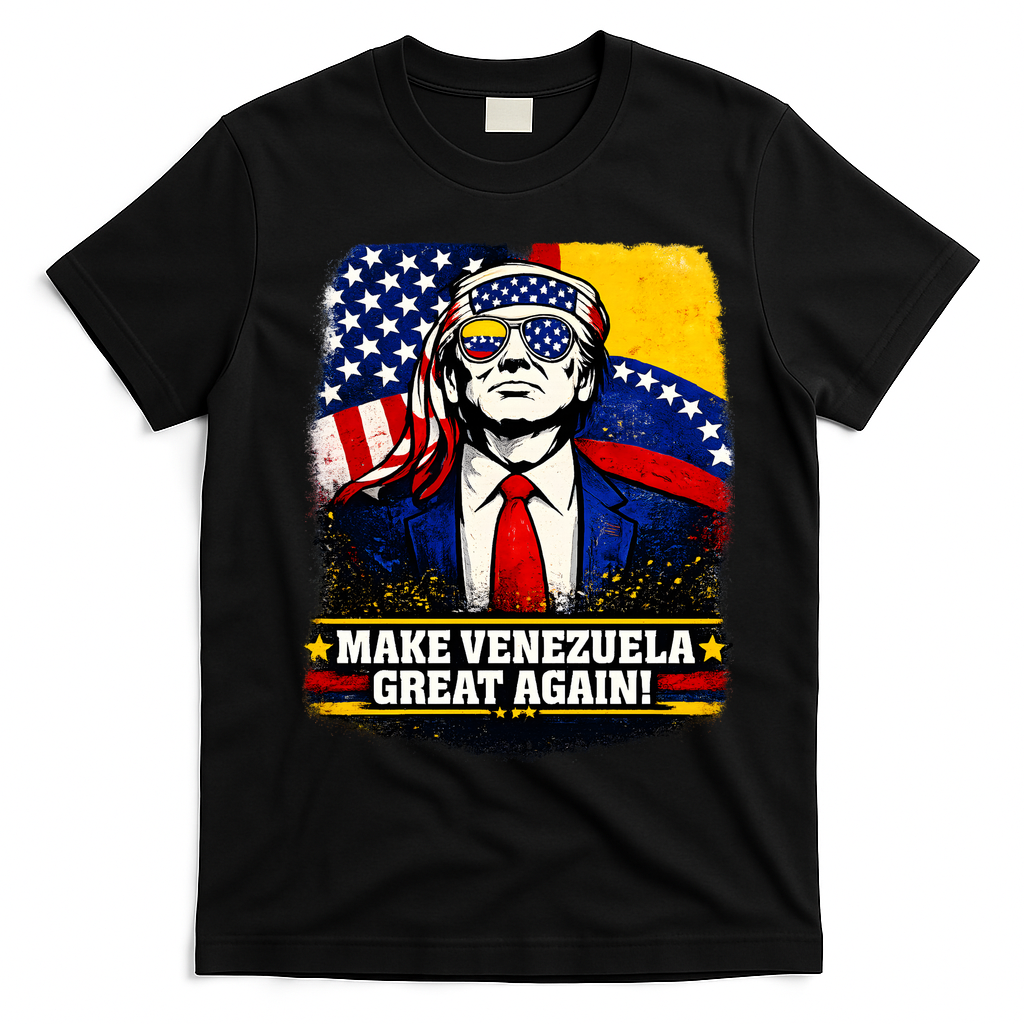 Make Venezuela Great Again Donald Trump T-Shirt - Black
