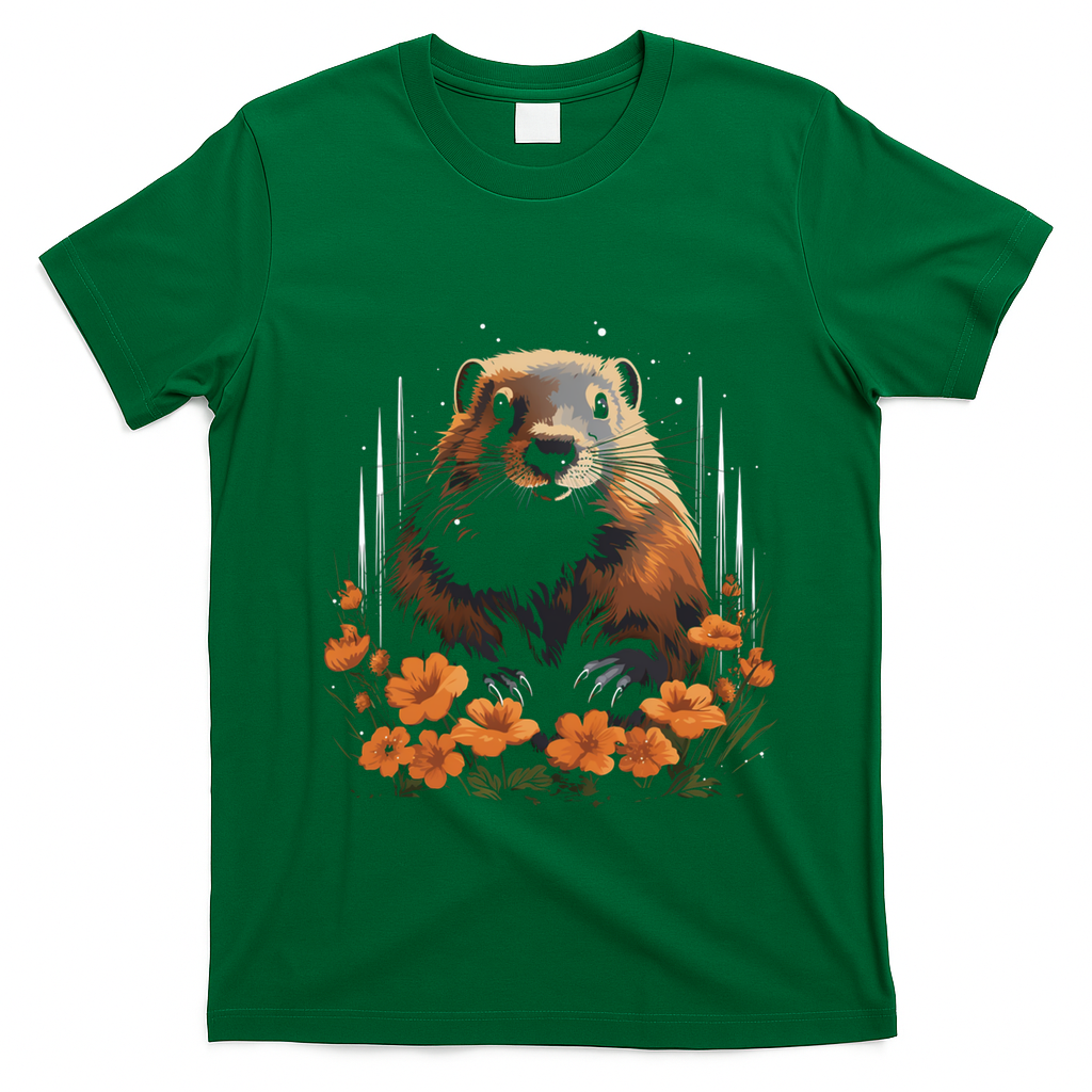 Marmot Wildlife Colorful Marmot Lover Wildlife Animal Gift T-Shirt - Irish Green