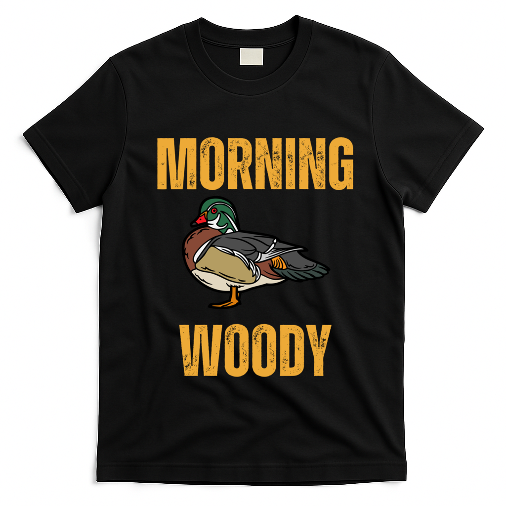 Morning Woody Funny Duck Hunting Gift T-Shirt - Black