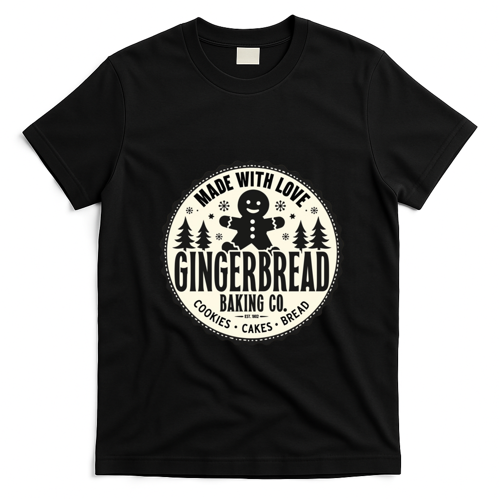 Made With Love Gingerbread Baking Co T-Shirt - Black