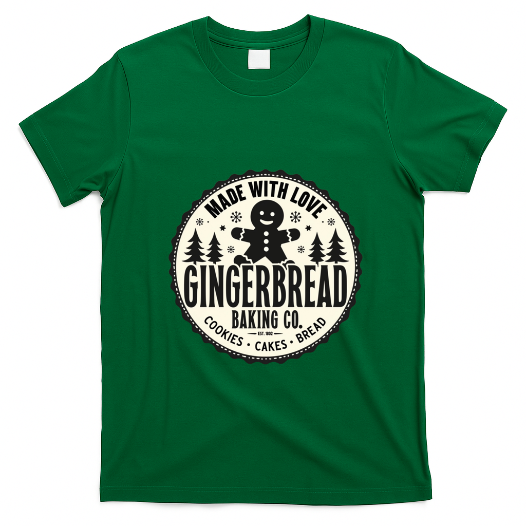 Made With Love Gingerbread Baking Co T-Shirt - Irish Green