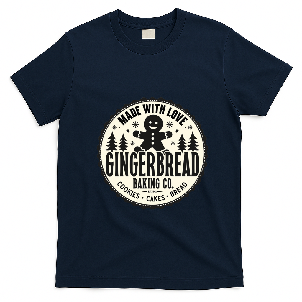 Made With Love Gingerbread Baking Co T-Shirt - Navy Blue