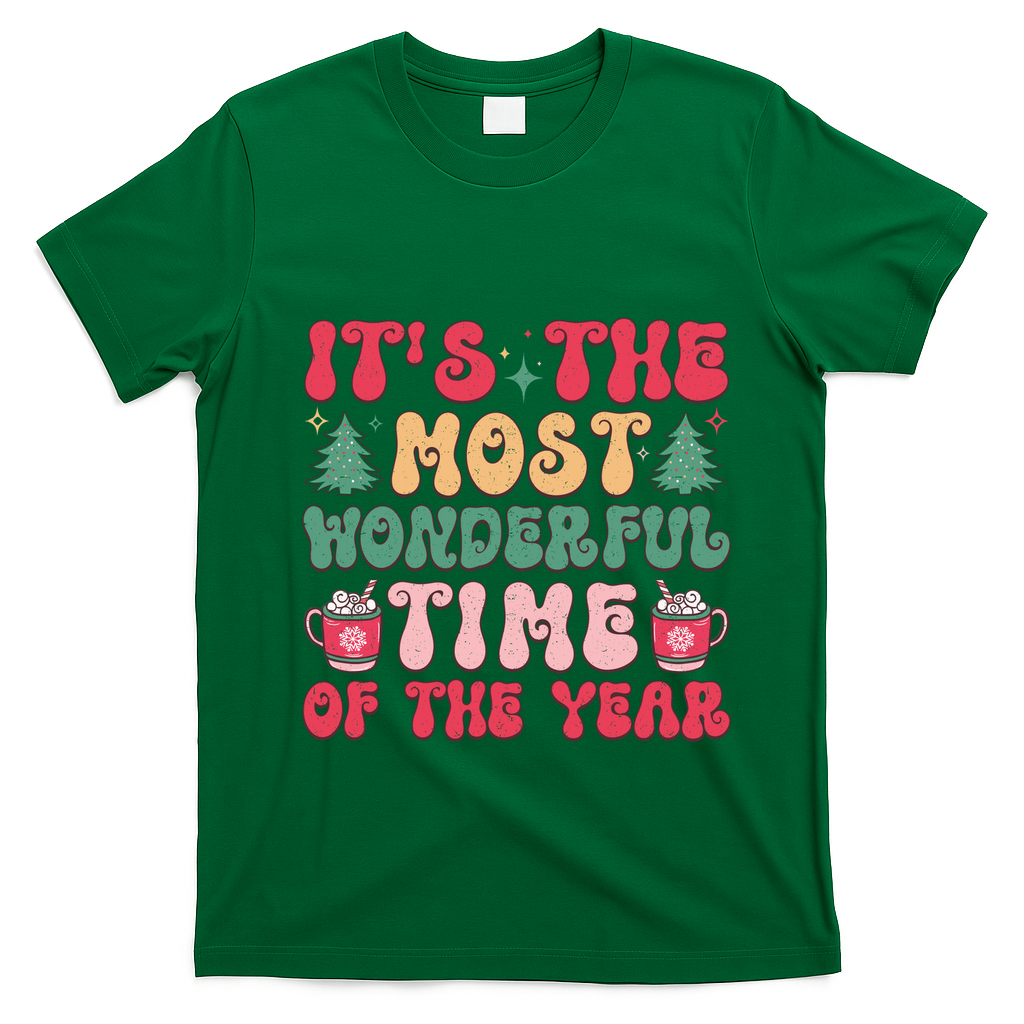 Most Wonderful Time Of The Year Festive Graphic T-Shirt - Irish Green