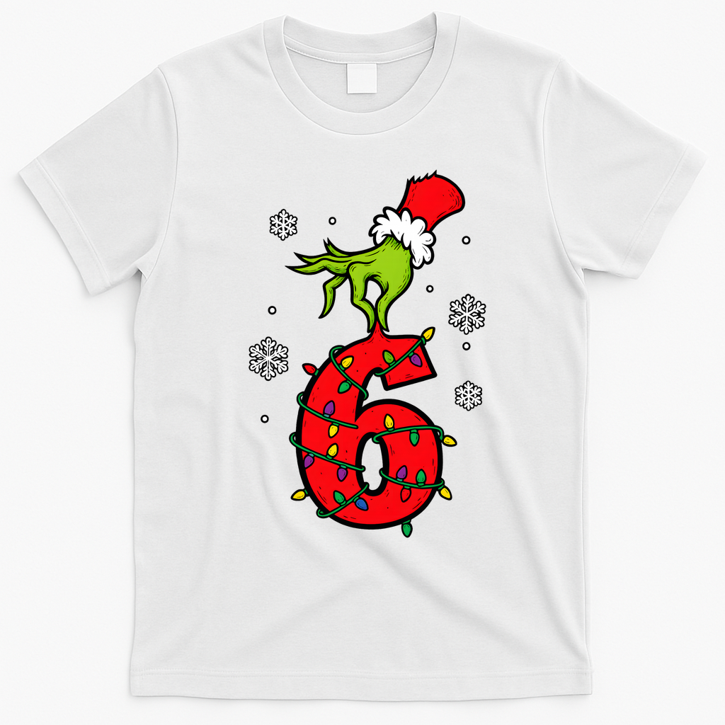 Number 6 Matching 67 Meme 6-7 Family Christmas T-Shirt - White