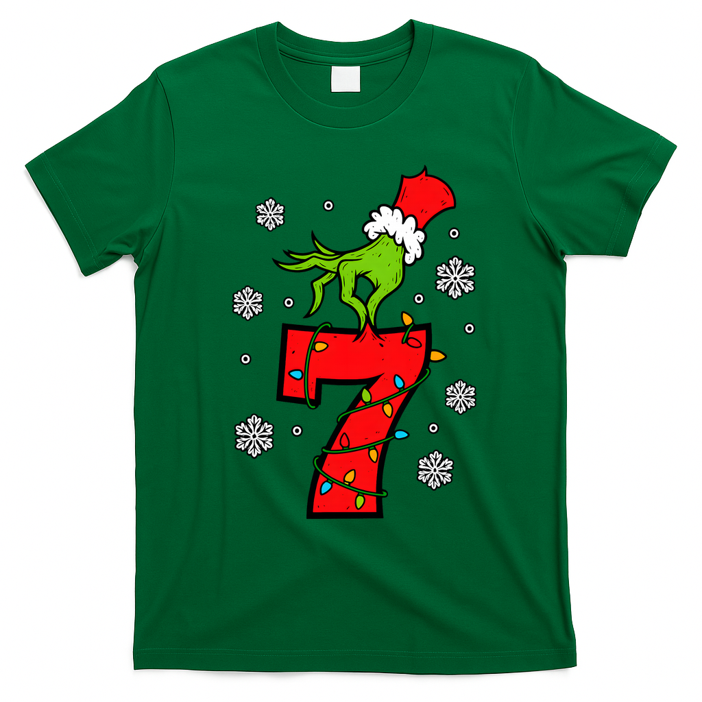 Number 7 Matching 67 Meme 6-7 Family Christmas T-Shirt - Irish Green
