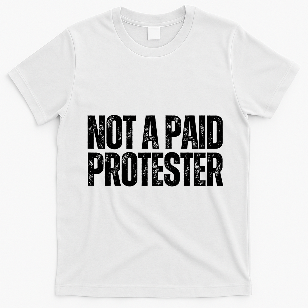 Not A Paid Protester T-Shirt - White