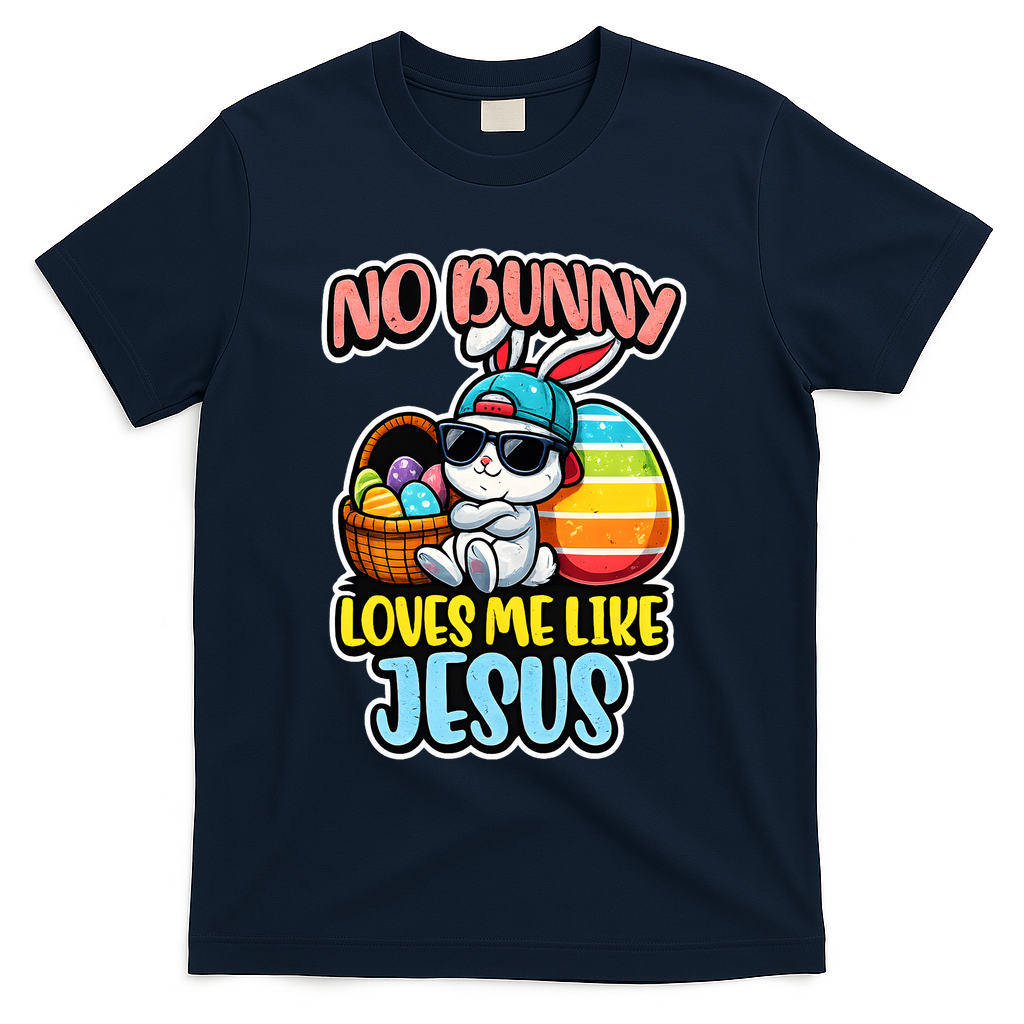 No Bunny Loves Me Like Jesus T-Shirt - Navy
