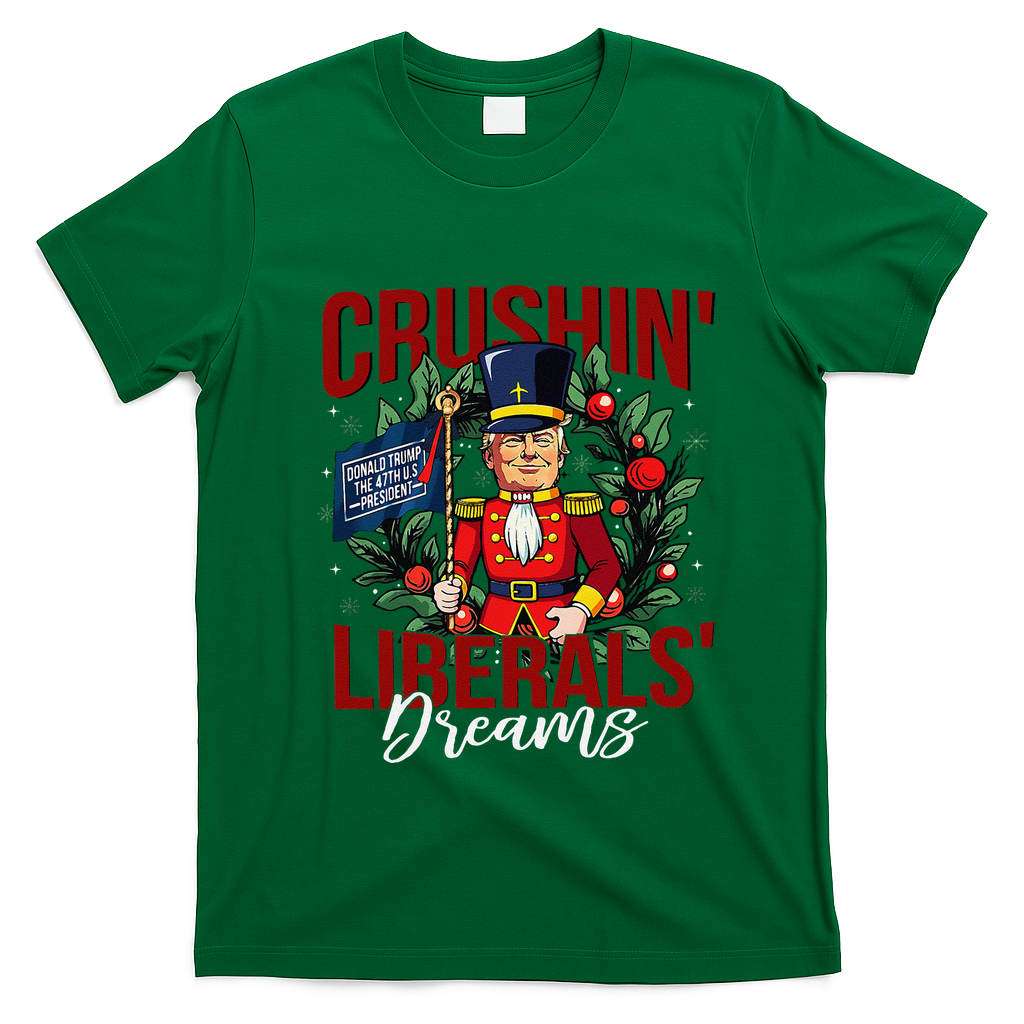 Nutcracker Donald Trump The 47th President Funny Humor Xmas T-Shirt - Irish Green