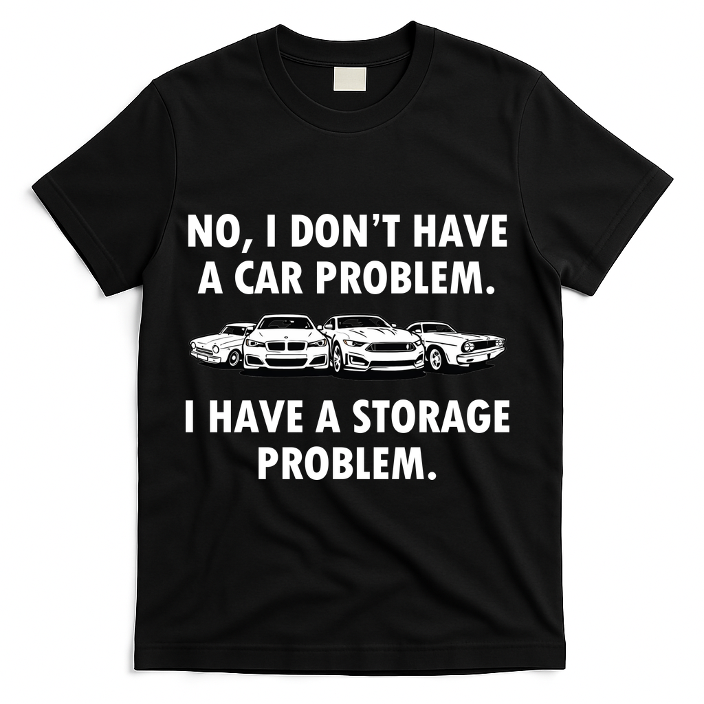 No I Don't Have A Car Problem I Have A Storage Problem T-Shirt - Black