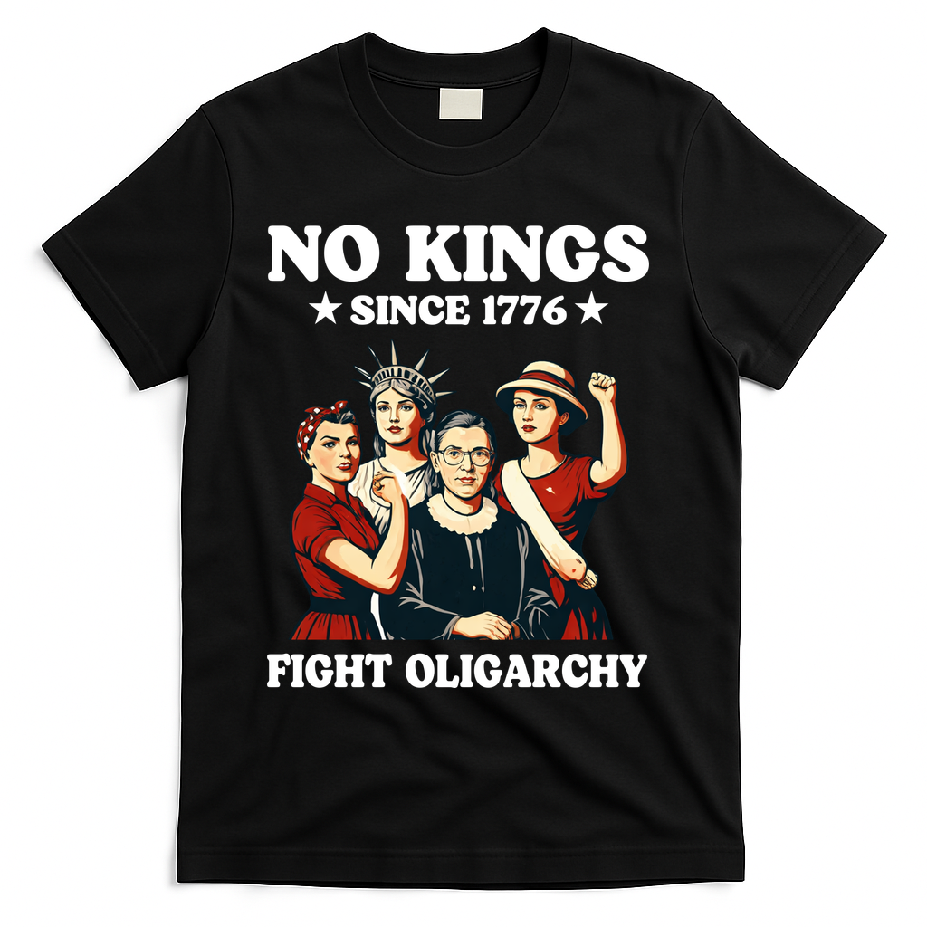 No Kings Fight Oligarchy T-Shirt - Black