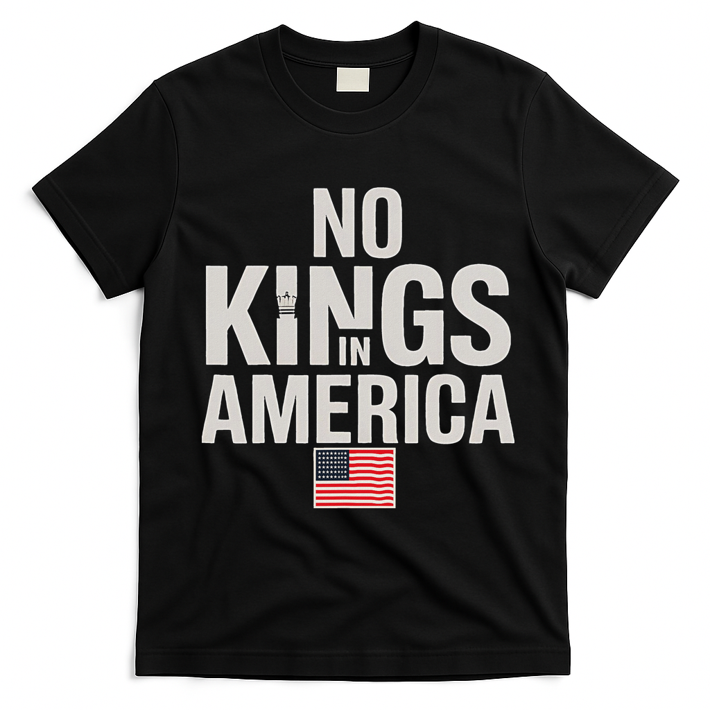 No Kings In America Democracy Anti Trump America No King T-Shirt - Black