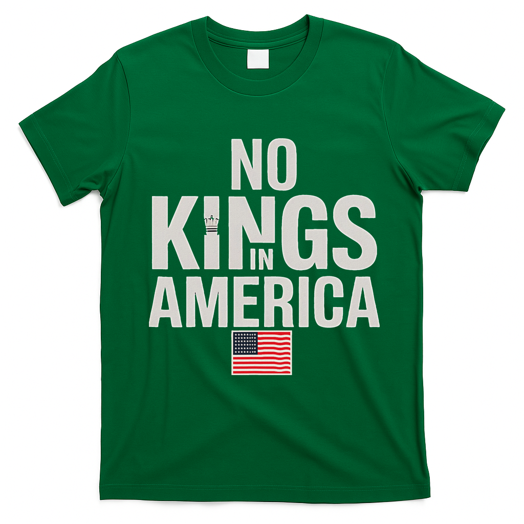 No Kings In America Democracy Anti Trump America No King T-Shirt - Irish Green