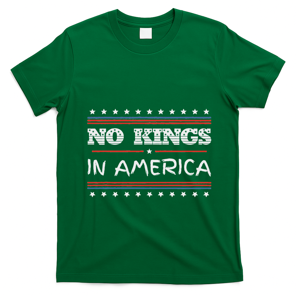 No Kings In America Save Democracy I Dissent Anti Trump Flag T-Shirt - Irish Green