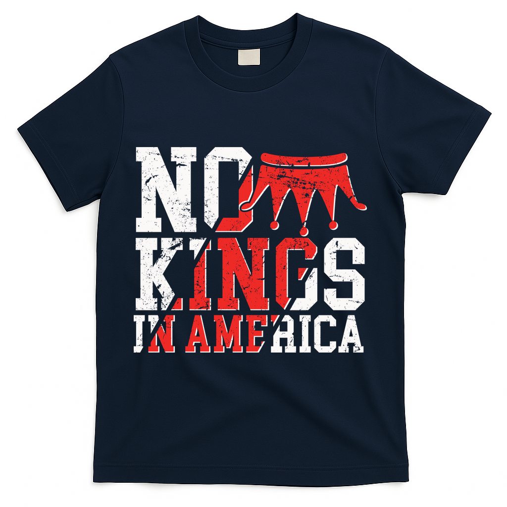 No Kings In America T-Shirt - Navy