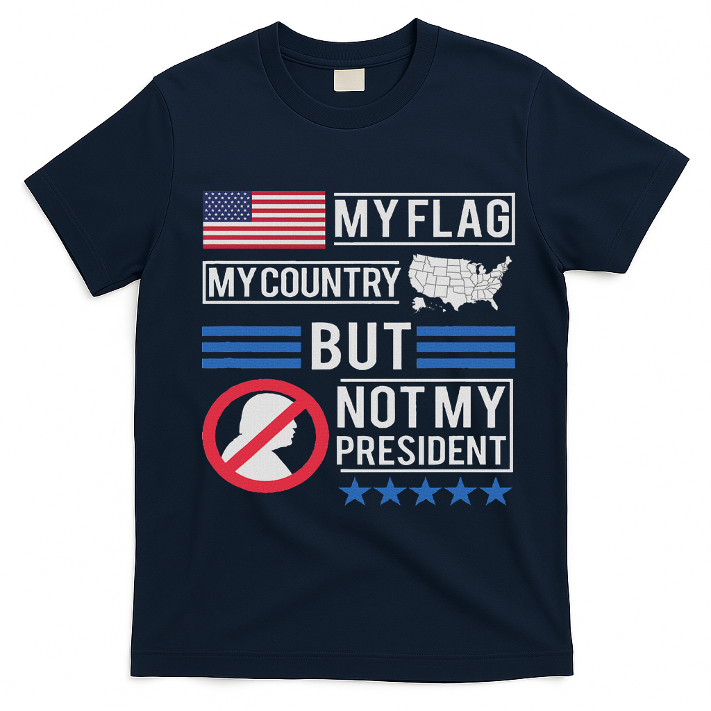 Not My President Impeach Trump Anti Trump Impeach 45 T-Shirt - Navy Blue