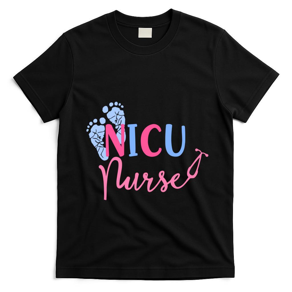 Nicu Nurse Gift Nursing Student Registered Nurse Rn Ladies Gift T-Shirt - Black