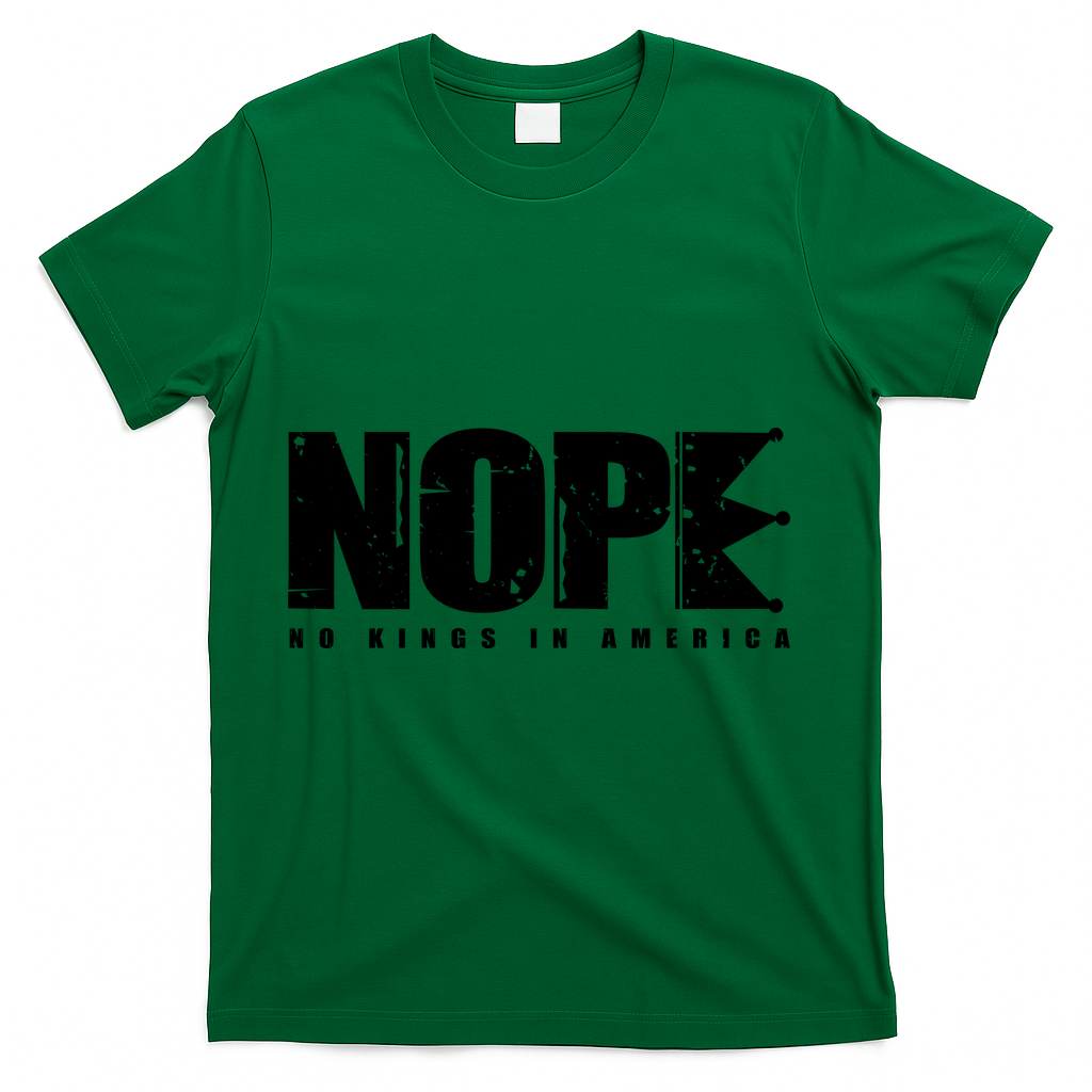 Nope No Kings In America T-Shirt - Green