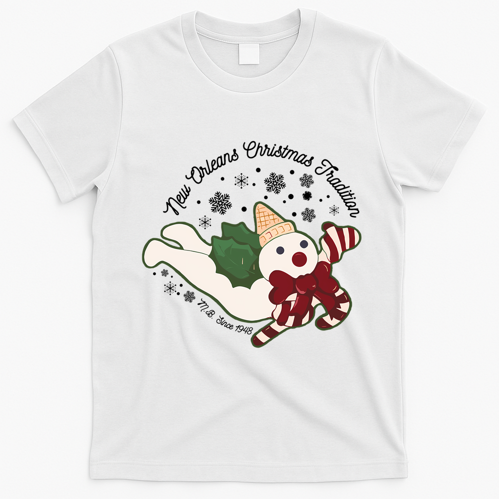 New Orleans Mr Bingle Christmas Tradition Snowmen Christmas Long Sleeve T-Shirt - White
