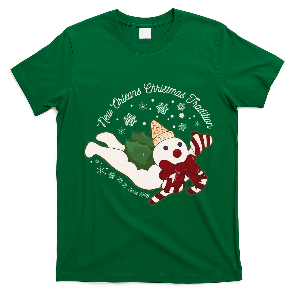 New Orleans Mr Bingle Christmas Tradition Snowmen Xmas T-Shirt - Irish Green