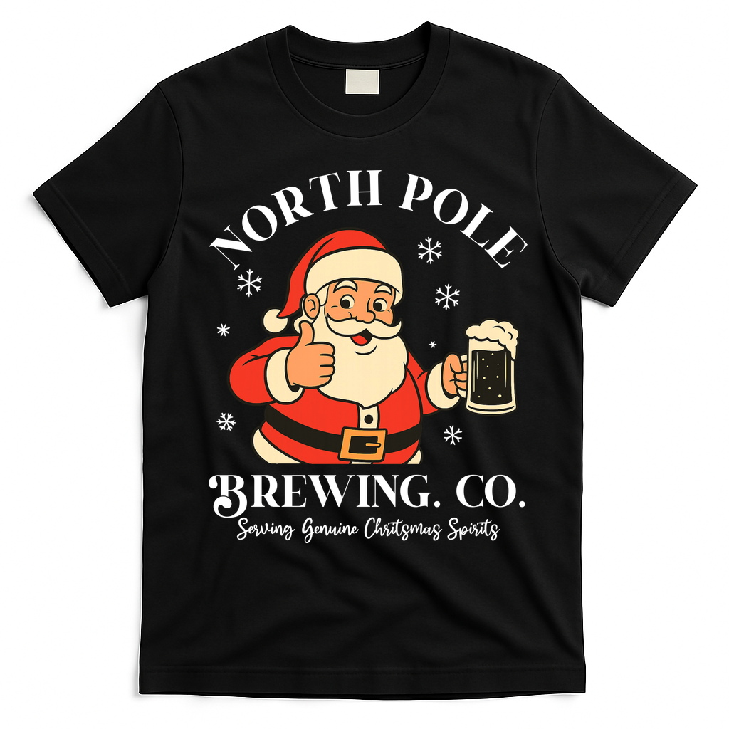 North Pole Brewing Company Vintage Christmas T-Shirt - Black
