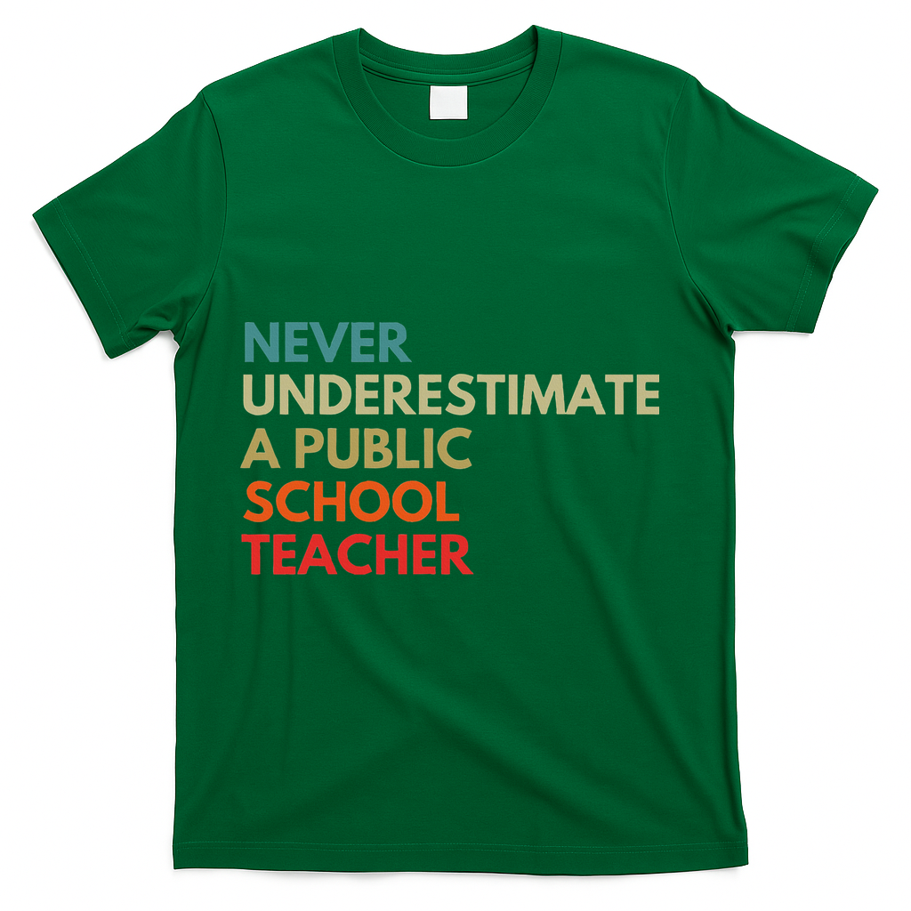 Never Underestimate A Public School Teacher Walz Waltz T-Shirt - Green