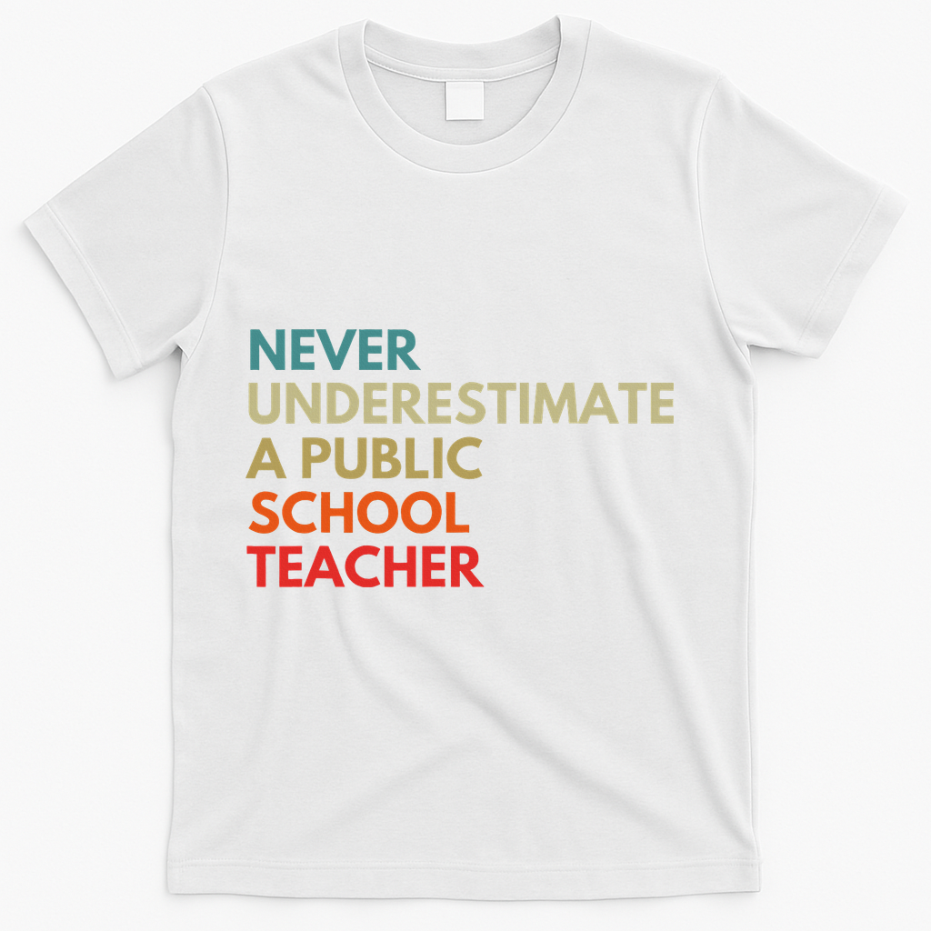 Never Underestimate A Public School Teacher Walz Waltz T-Shirt - White