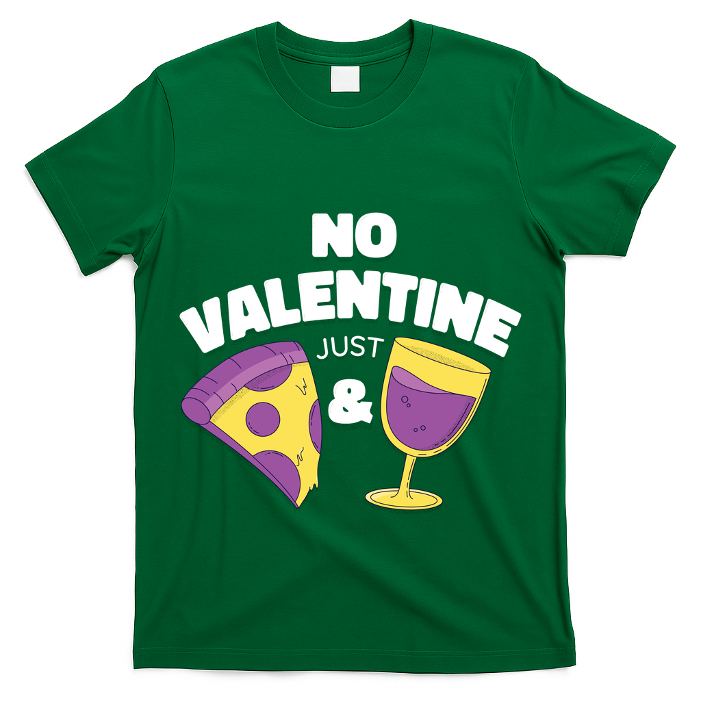 No Valentine Just Pizza And Wine T-Shirt