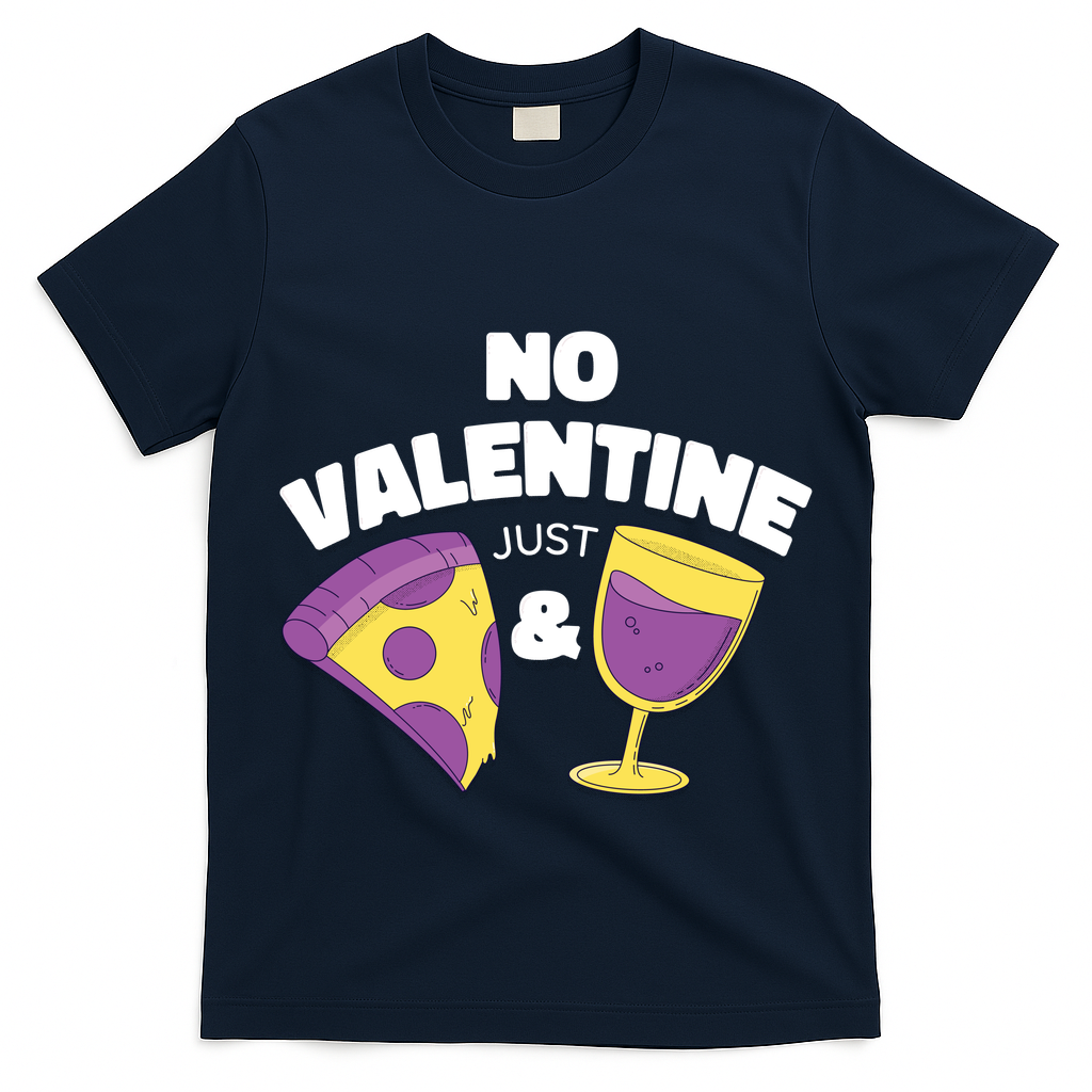 No Valentine Just Pizza And Wine T-Shirt