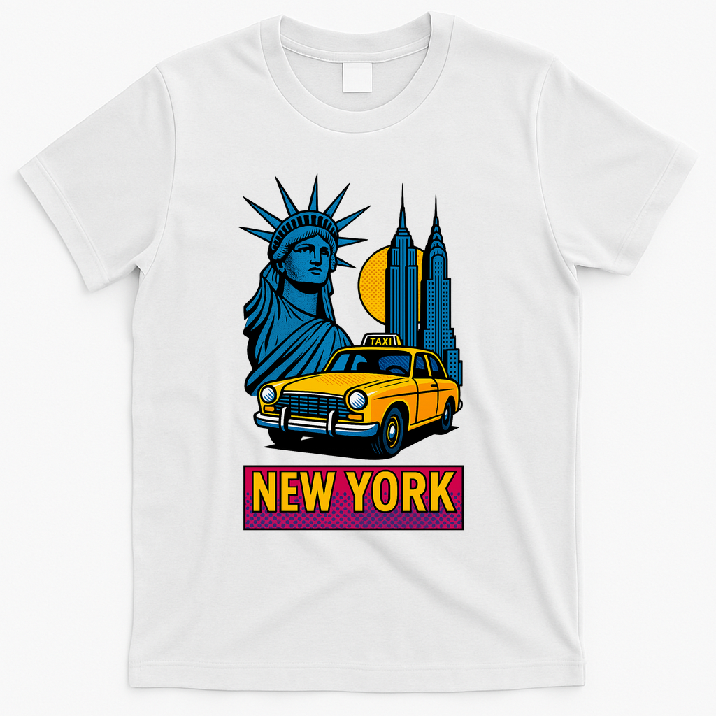 New York Retro Style T-Shirt - White