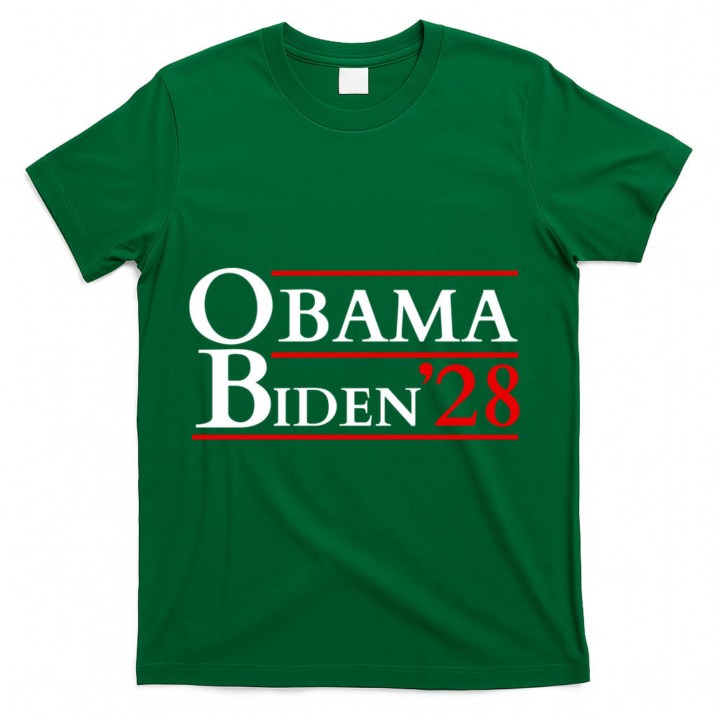 Obama 28 - Retro Campaign Obama Biden T-Shirt - Green