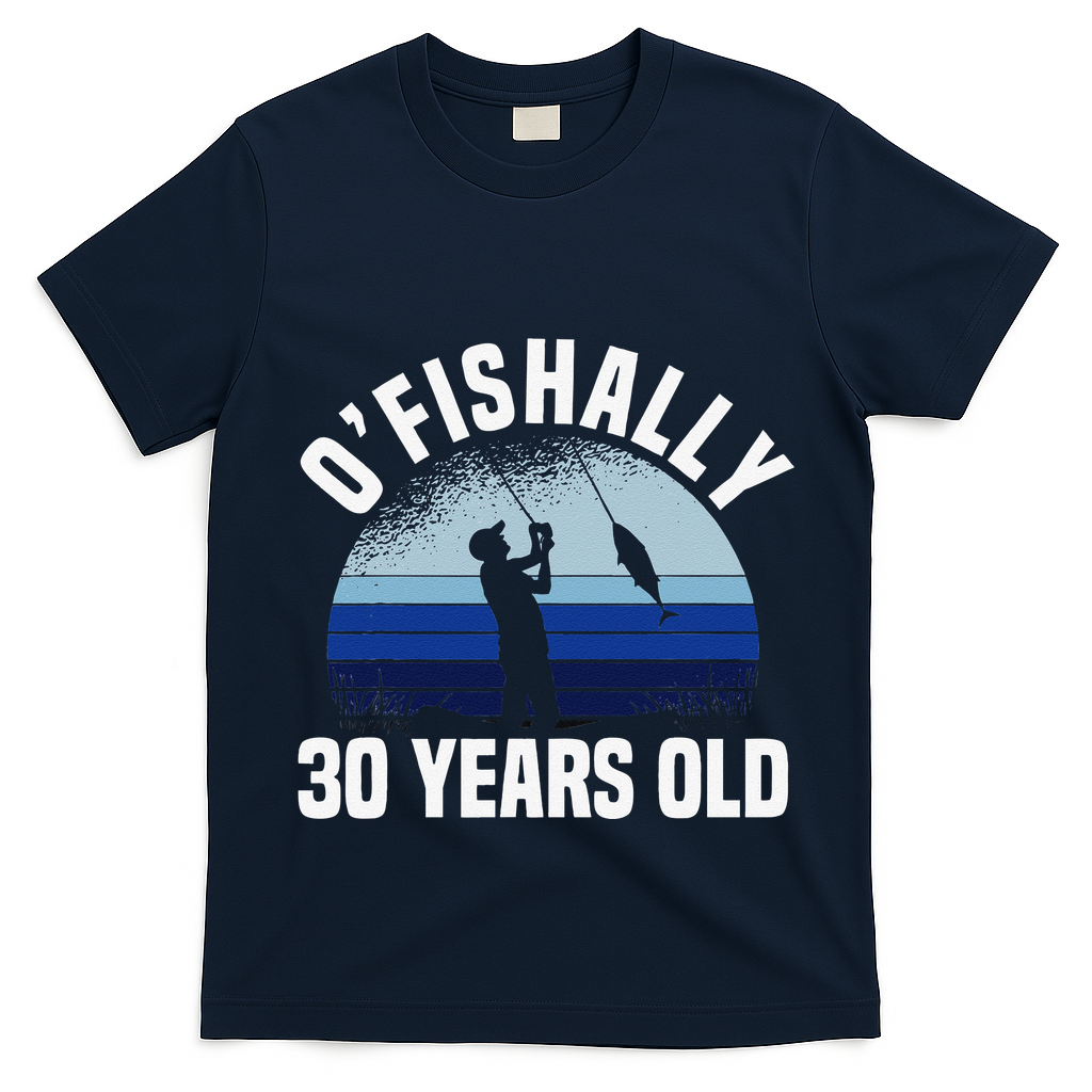 Ofishally 30 Years Old Fisherman 30th Birthday Fishing T-Shirt