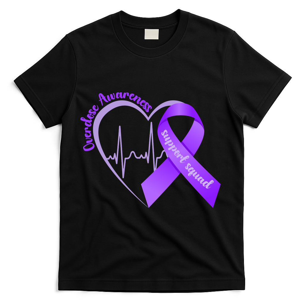 Overdose Awareness Support Squad T-Shirt - Black