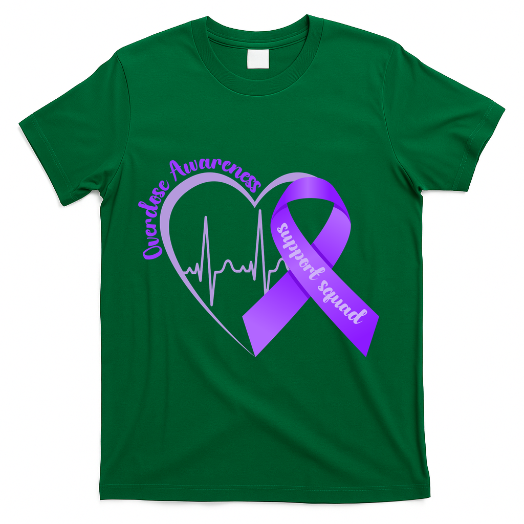 Overdose Awareness Support Squad T-Shirt - Green