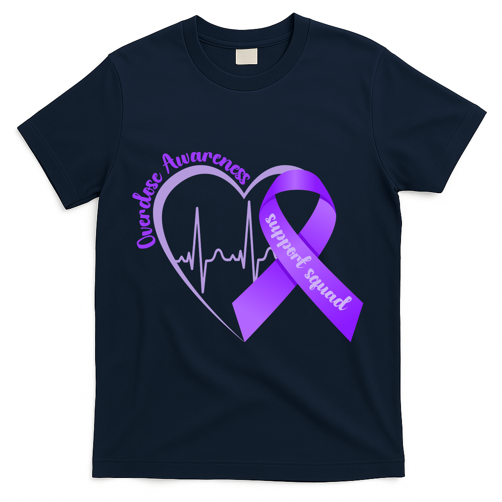 Overdose Awareness Support Squad T-Shirt - Navy