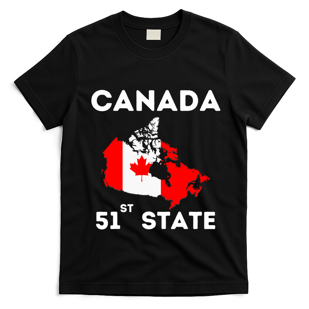 O Canada 51st State Funny Trump Canada Meme T-Shirt - Black