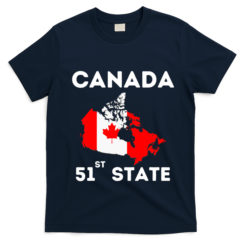 O Canada 51st State Funny Trump Canada Meme T-Shirt - Navy Blue