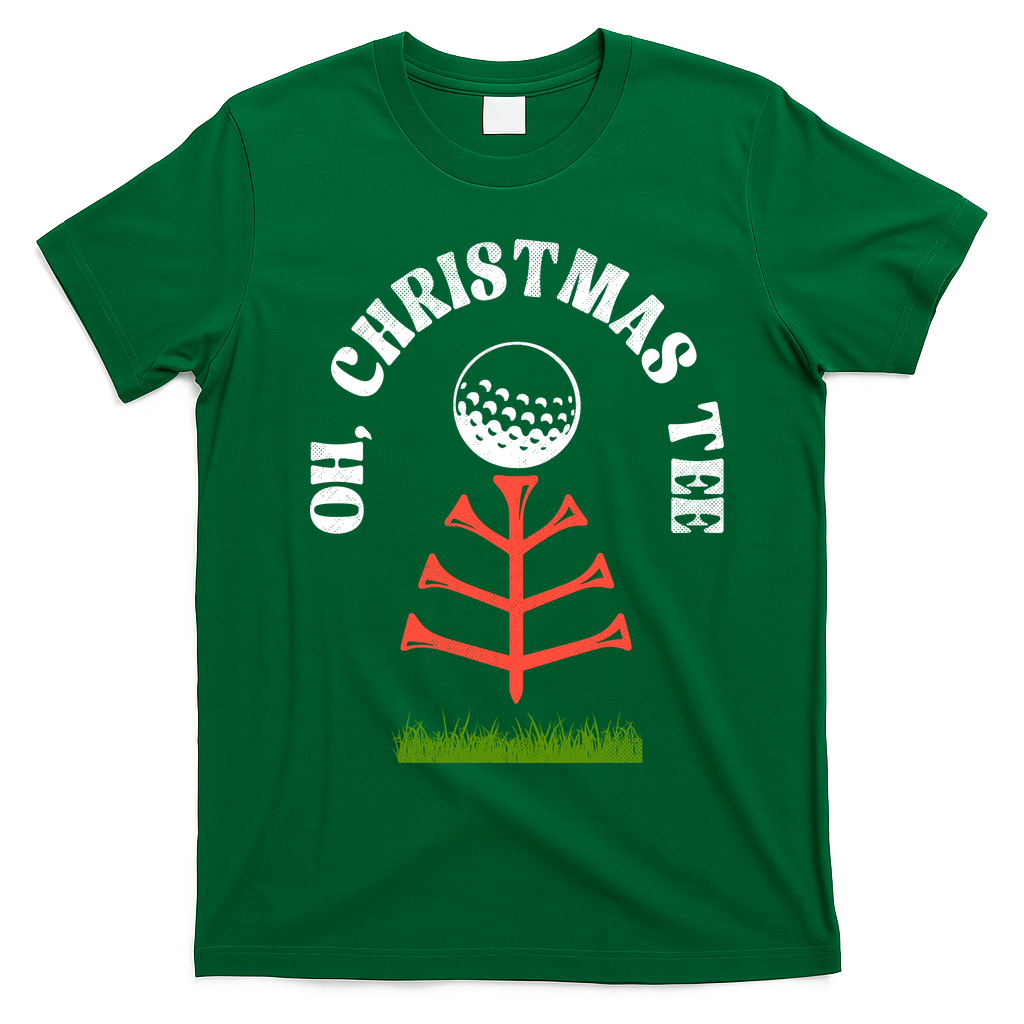 Oh Christmas Tee Golf Tree Funny  T-Shirt - Irish Green