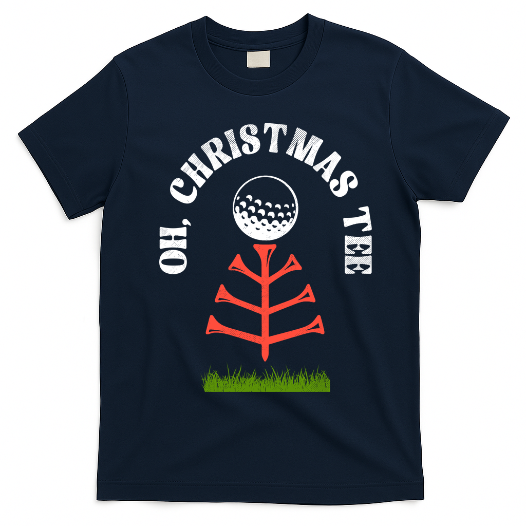 Oh Christmas Tee Golf Tree Funny  T-Shirt - Navy Blue