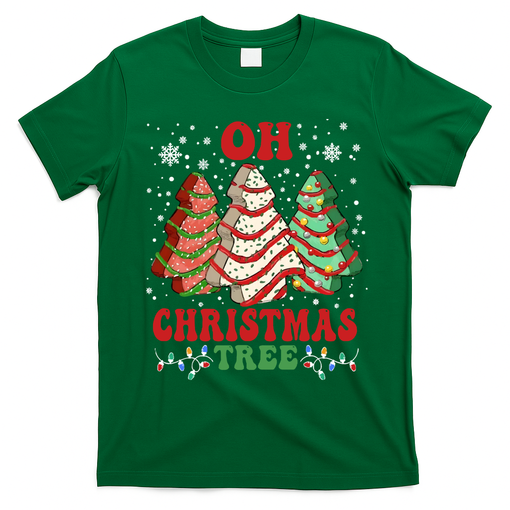 Oh Christmas Tree Cakes Debbie Funny Christmas T-Shirt - Irish Green