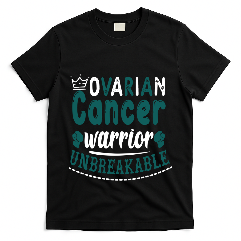 Ovarian Cancer Warrior Unbreakable Great Gift T-Shirt