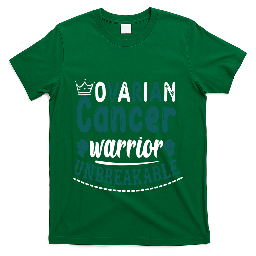Ovarian Cancer Warrior Unbreakable Great Gift T-Shirt